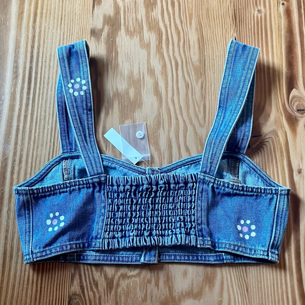 NWT Madewell Denim Sweetheart Bralette in Stamped Floral - Picture 5 of 9
